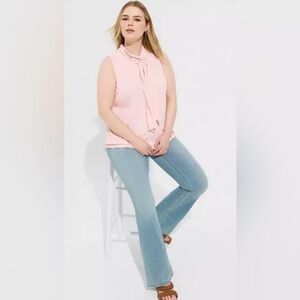 Torrid Light Pink Tie-Neck Blouse